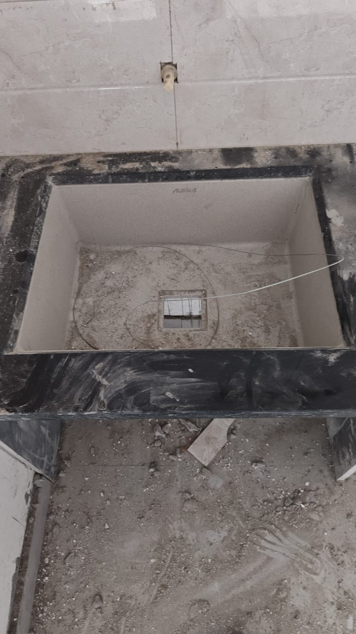 Countertop and sink detail photographed during execution